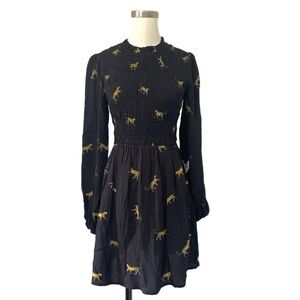 Never Fully Dressed NWT Mini Leopards Swedish Dress - Black size 8